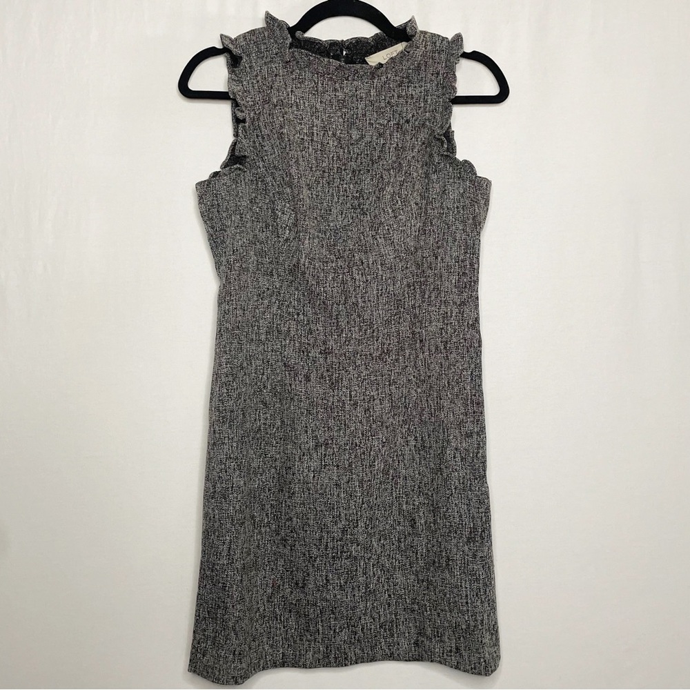 Ann Taylor LOFT High Neck Ruffle Trim Dress Career Work Office